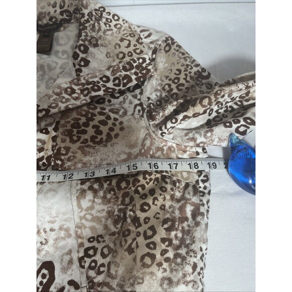 Multiples Animal Print Button Front Jacket Women’s Small Stretch Cotton Blend - Picture 8 of 10